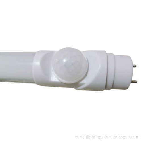 12W IR Motion Sensor T8 LED Tubes with 120cm Length, G13 Base, 140° Inductive Angle, Milky Cover